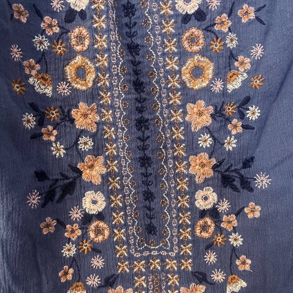 J. Jill Wildflower Embroidered 3/4 Sleeves Oversized Top Size S - Picture 6 of 8